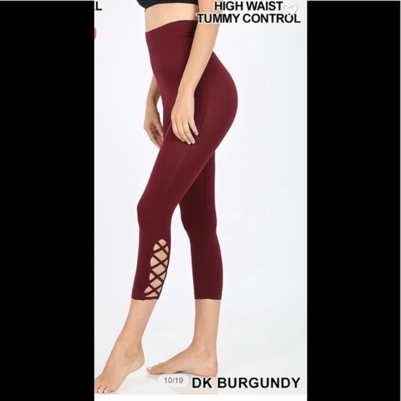 Shop Chic Missy Pants - 🌸2/$30🌸 NWT Dark Burgundy Waist Control Leggings Size L/XL